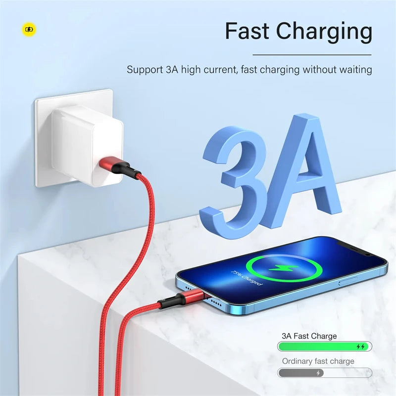 3A Fast Charging USB Cable for iPhone 14/13/12/11/X - Silverline Digital Technology