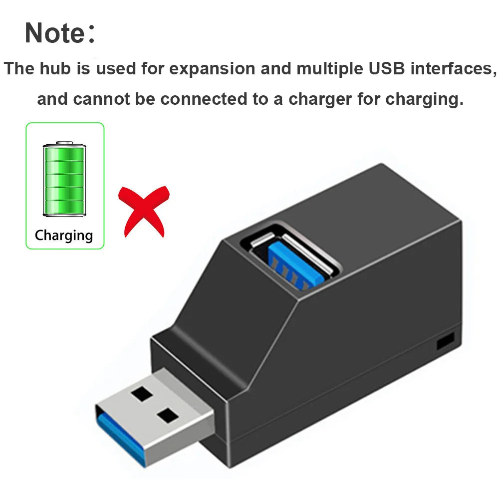 3-Port USB Hub Adapter - High-Speed Splitter for Laptops And Desktops - Silverline Digital Technology