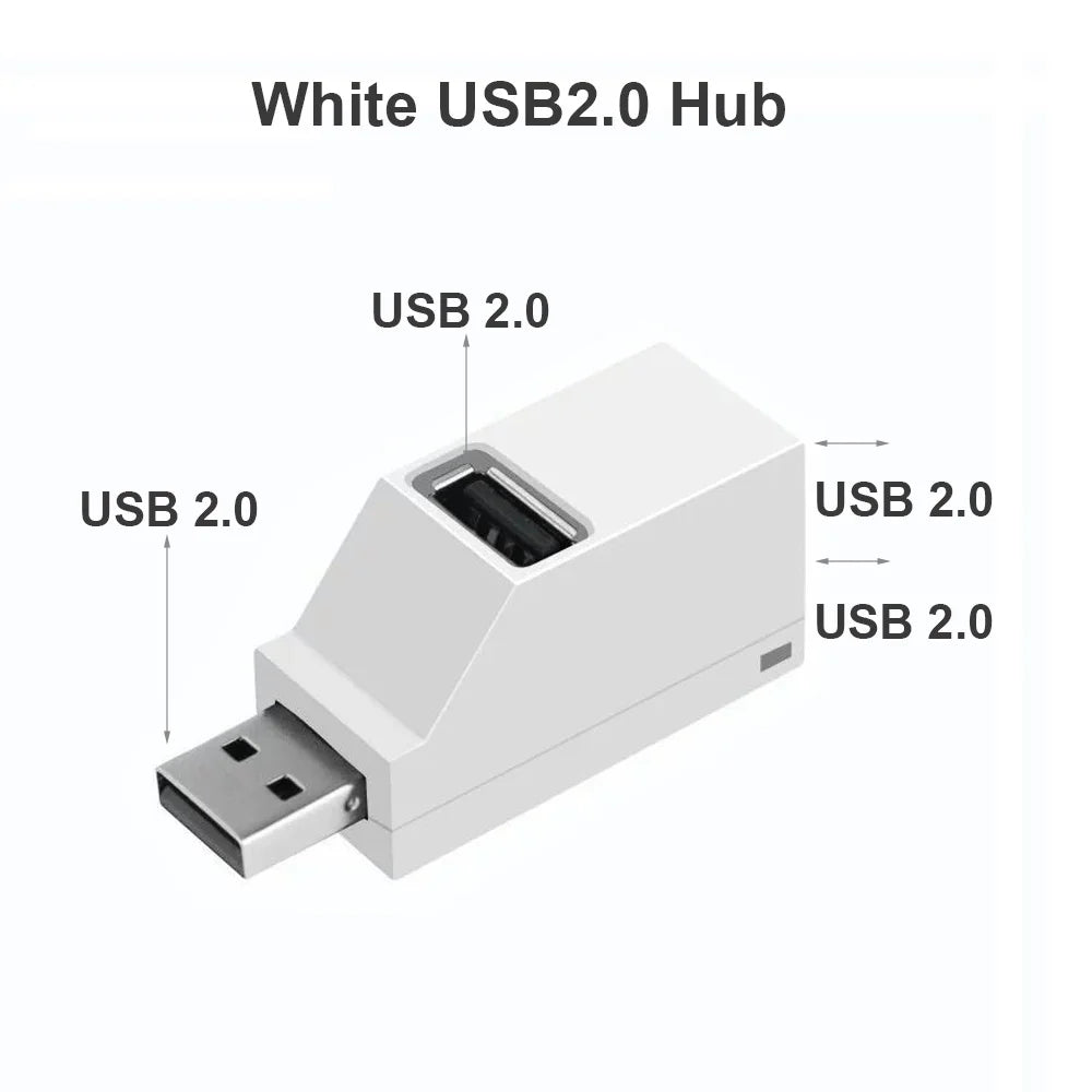 3-Port USB Hub Adapter - High-Speed Splitter for Laptops And Desktops - Silverline Digital Technology