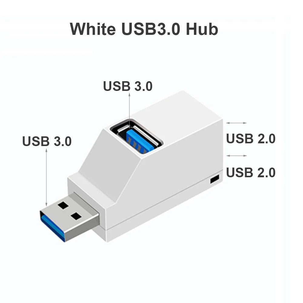 3-Port USB Hub Adapter - High-Speed Splitter for Laptops And Desktops - Silverline Digital Technology