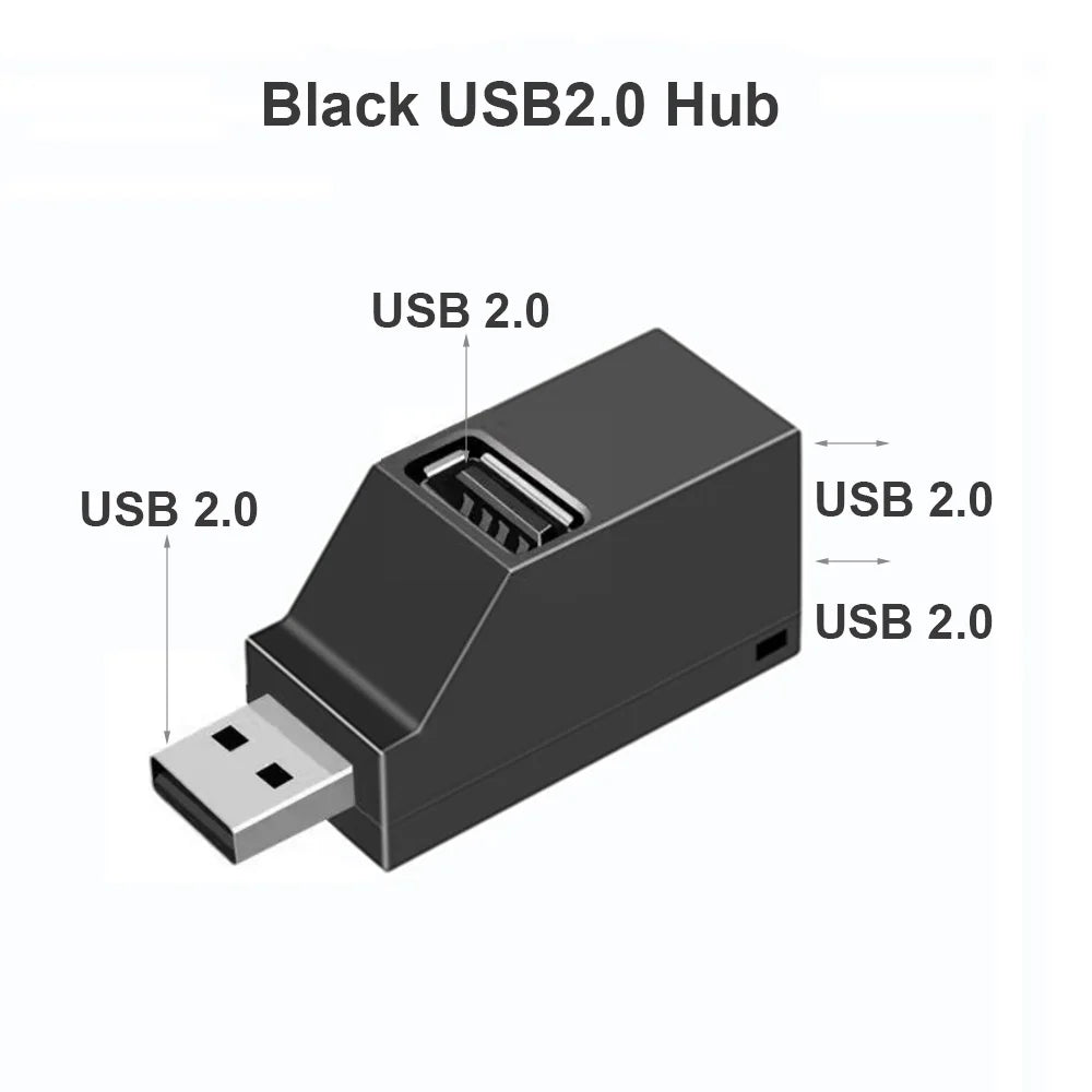 3-Port USB Hub Adapter - High-Speed Splitter for Laptops And Desktops - Silverline Digital Technology