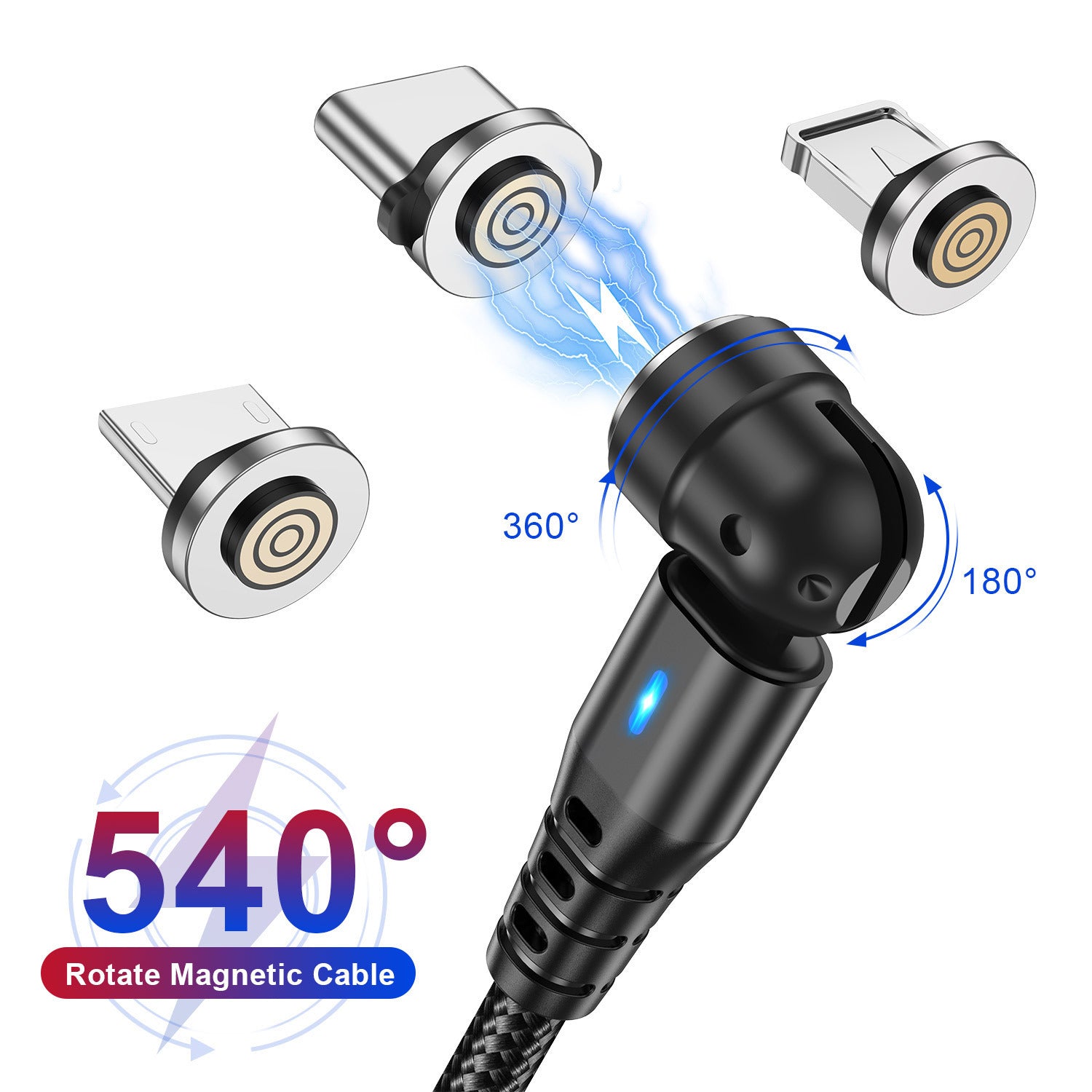 OneSnap Cable – Fast, Flexible, 3-in-1 Magnetic Charger.